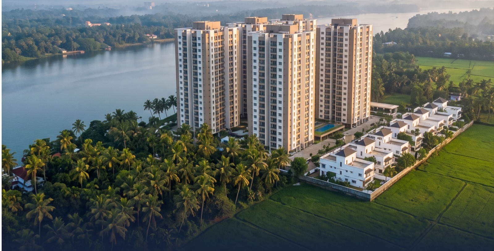 Luxury flat in Aluva — Acquacity Moon Water Township